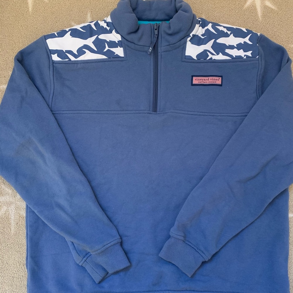 Vineyard Vines shark 1/4 zip cotton pull over